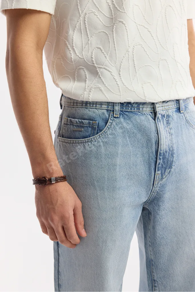 Erkek Açık Mavi %100 Pamuk Tokyo Straight Fit Jean Pantolon A51Y3546