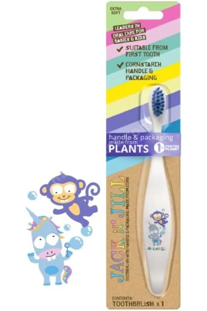 TTKTEKNOLOJİ N' Jıll N Jill Doğal Bebek/Çocuk Diş Seti (Monkey& Diş Fırçası + Yaban Mersinli Diş Mac