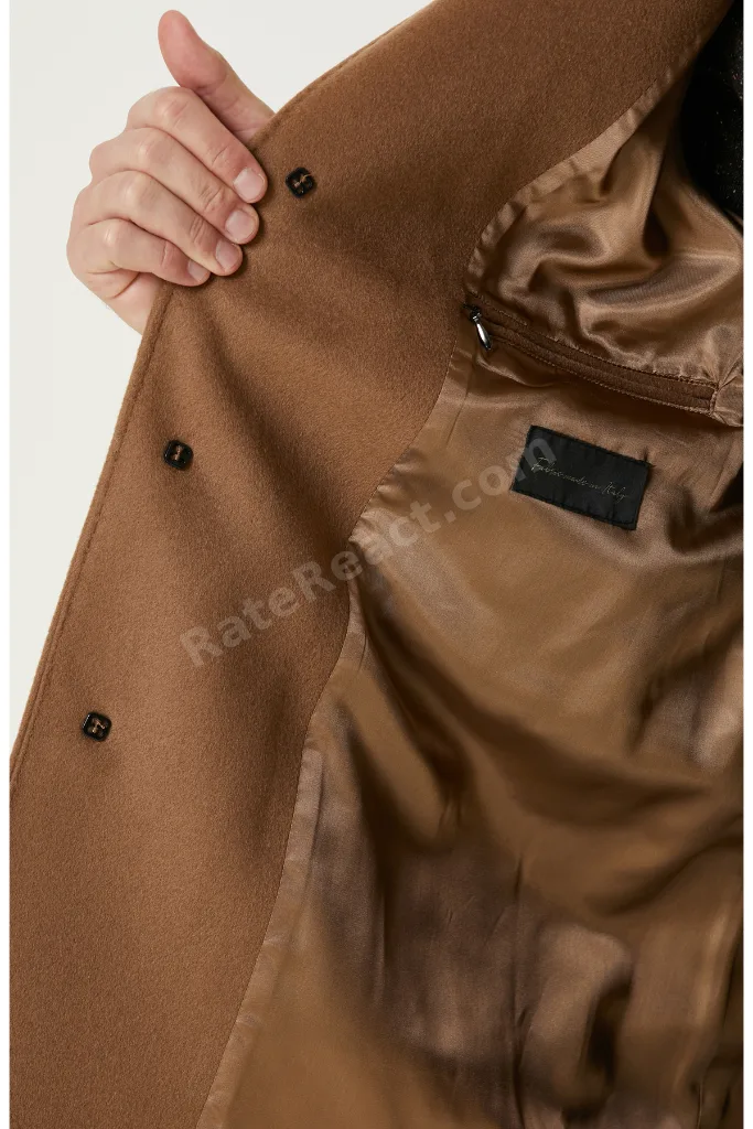 Camel Kaşmir Karışımlı Palto