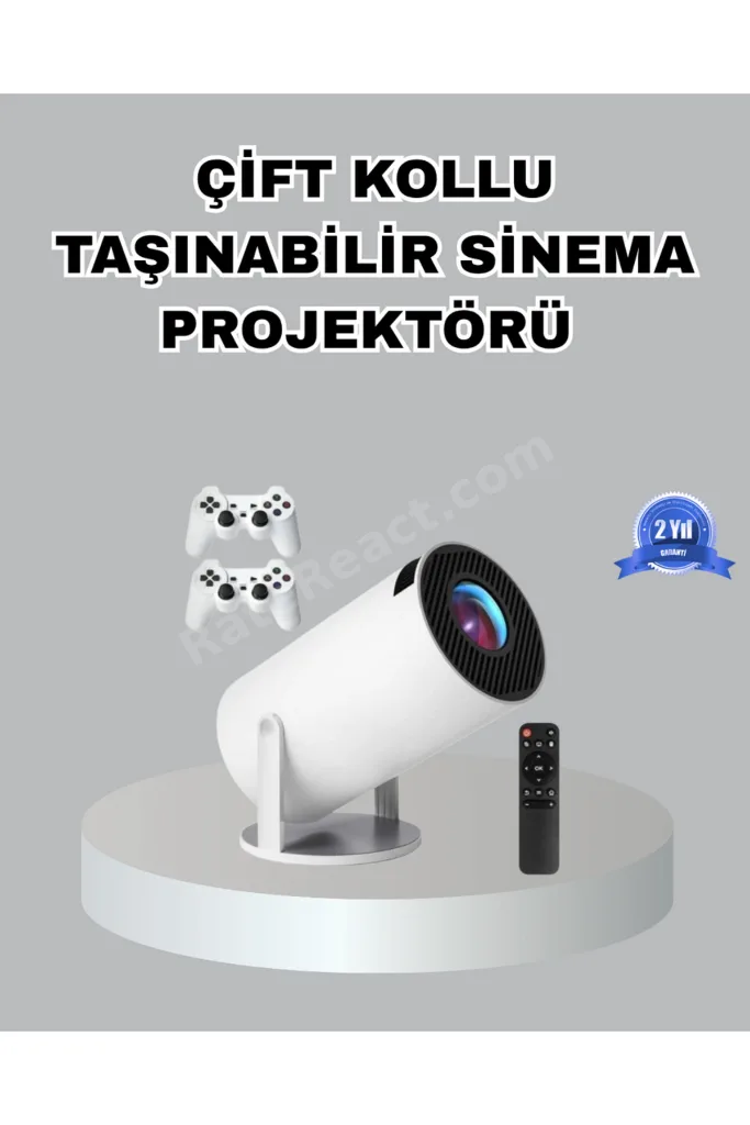 BİREYCEL Taşınabilir Projeksiyon 4K Destekli Wi-Fi Kablosuz (214401) Ekran Yansıtma