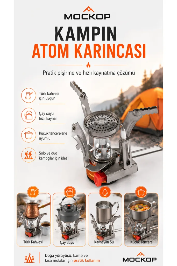 Blaze Taşınabilir Kamp Ocağı, Katlanabilir Örümcek Ocak, Kompakt Mini Ocak, Çay Kahve Cezve ve Küçük Tencere Uyumlu