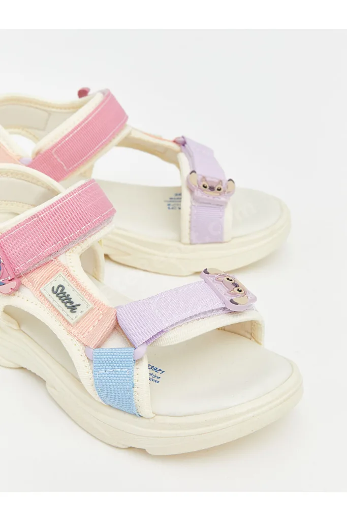 GÜLİS GİYİM'DEN Pembe Lilo ve Stitch Baskılı Kız Bebek Sandalet