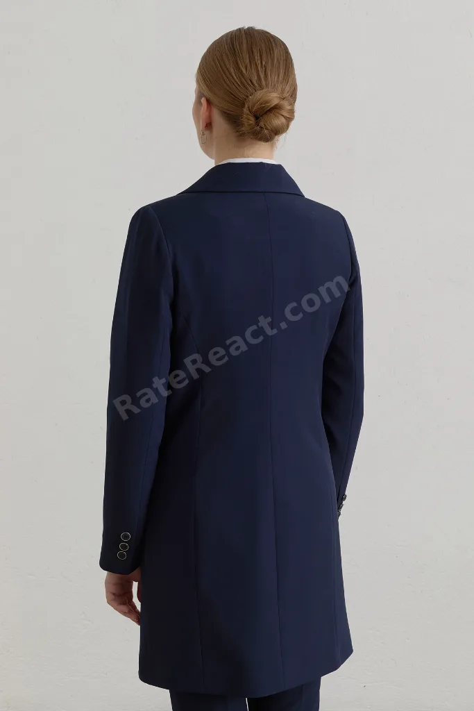 Kruvaze Blazer Ceket - Lacivert