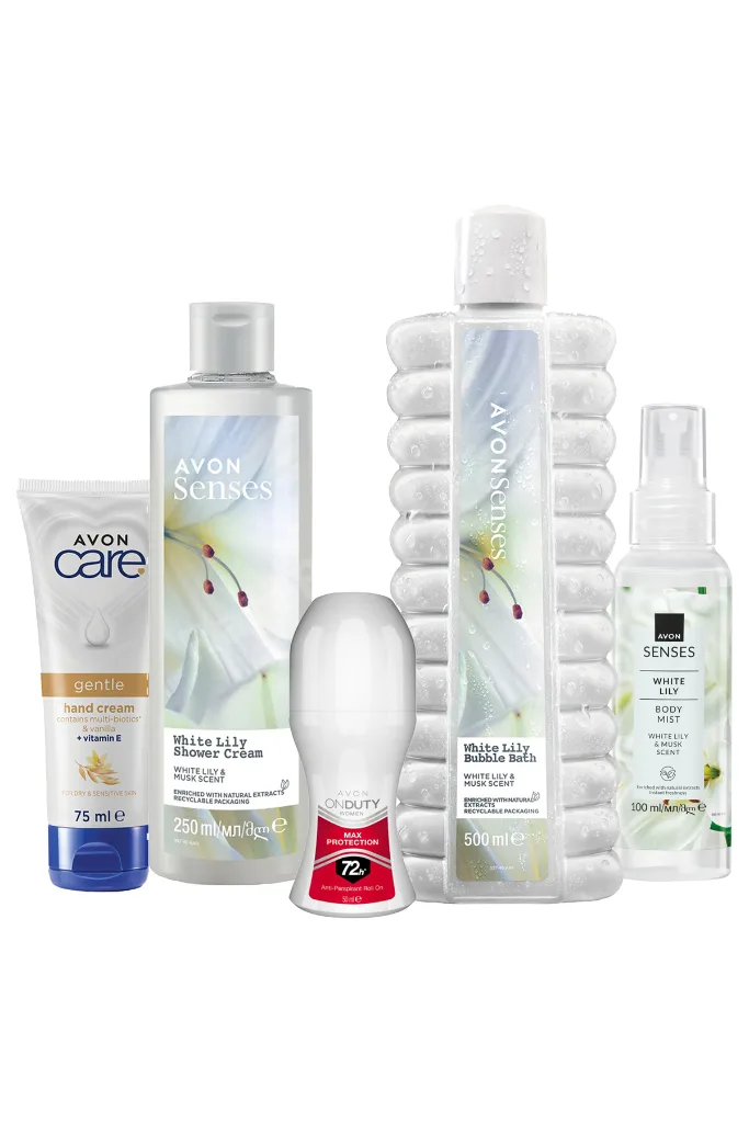 Senses White Lily Zambak Kokulu Banyo Seti ve Rollon El Kremi Paketi