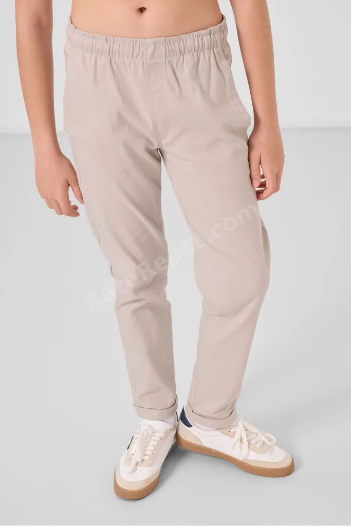 Standart Fit 2li Paket Siyah-Taş Erkek Çocuk Chino Pantolon - 11272