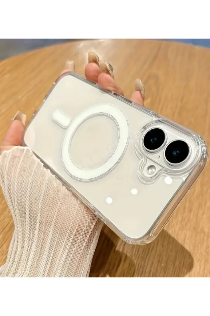 Iphone 16 Kılıf Magsafe Şeffaf Kılıf Kamera Çıkıntılı Darbeye Dayanıklı Kapak