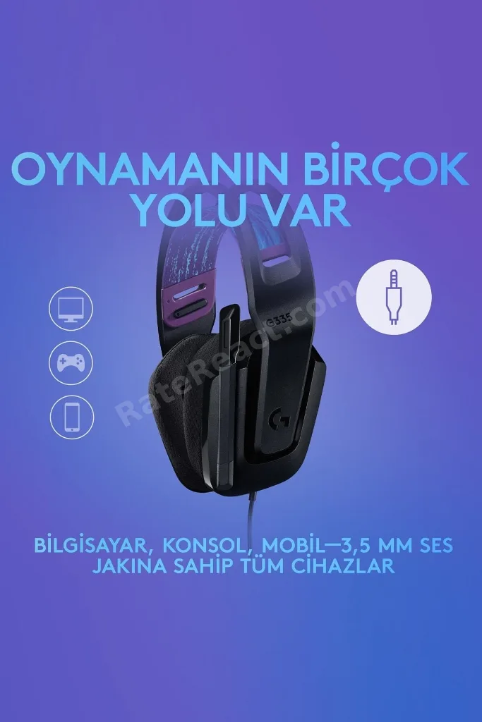 G G335 Kablolu Oyuncu Kulaklığı - Siyah