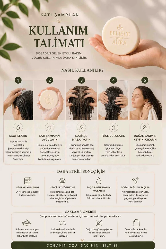 Derin Nemlendirici Yumuşatıcı Katı Şampuan - Kuru ve Kepekli Saçlar İçin Argan Yağı Aloe Vera E-Vitamini Provitamin B5 - 100 gr
