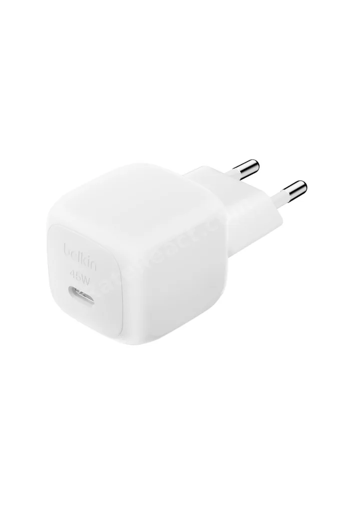 Kompakt 45 W USB-C Güç İletimli Hızlı Şarj Aleti, Beyaz