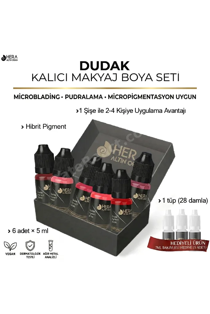 6 adet 5 ml DUDAK RENKLENDİRME PİGMENTİ