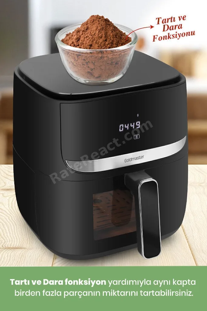 Bella 1700w Xl Dokunmatik Cam Kapaklı Aydınlatmalı 3kg Tartı Fonksiyonlu Airfryer Sıcak Hava Fritözü