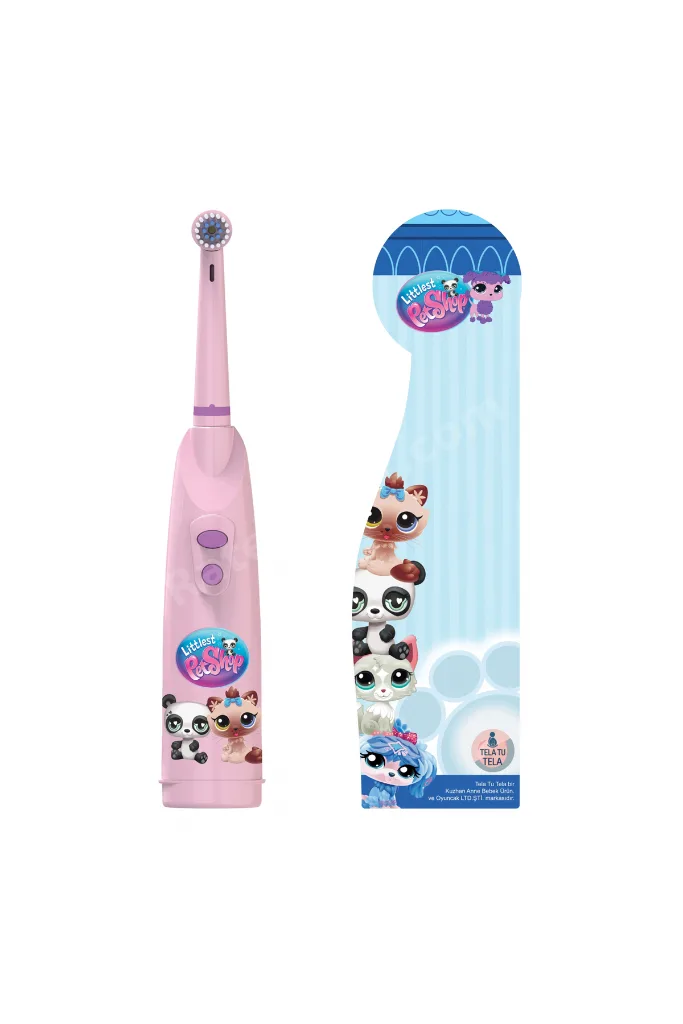 Çocuk Diş Fırçası - Littlest Pet Shop (LPS) Lisanslı Çift Tuşlu Pilli Diş Fırçası -