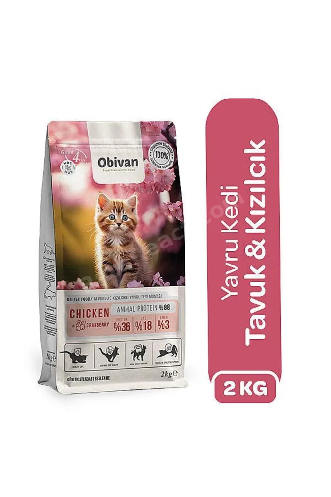 Kitten Tavuklu ve Kızılcıklı Yavru Kedi Maması 2 kg