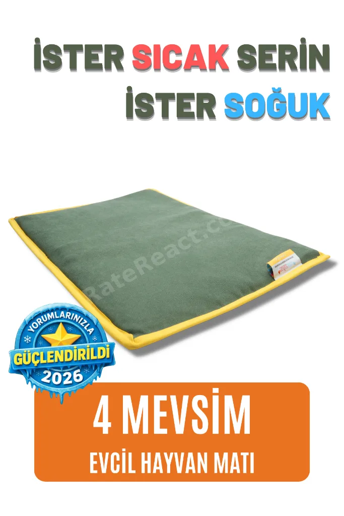 Serin (60X40CM) - 4 Mevsim Kedi/ Köpek Matı, Sıcak Veya Soğuk Kullanılabilen Minder Yatak