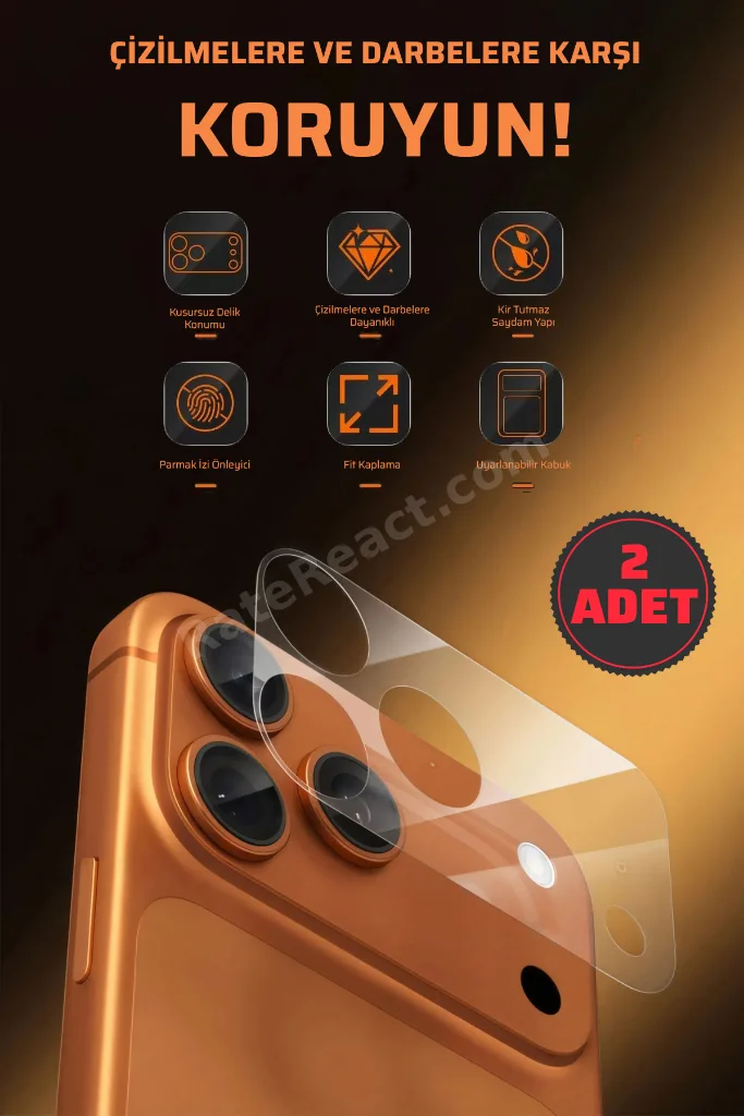 iPhone 17 Pro Max Uyumlu Nano Kamera Lens Koruyucu Esnek Şeffaf Kaplama Çizilme Karşıtı HD Koruma