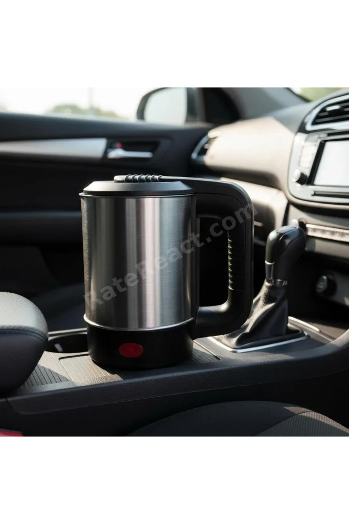 Kettle Su Isıtıcı Araç İçi Oto Çakmaklık Girişli Çelik 0.5LT 12Volt Hafif Ticari Araçlar İçin