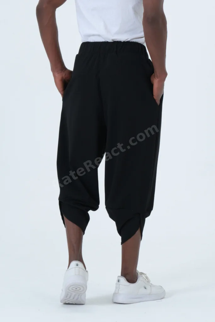 Bağcıklı Tüm Sezonlar İçin Unisex Siyah Şalvar 2XS-10XL