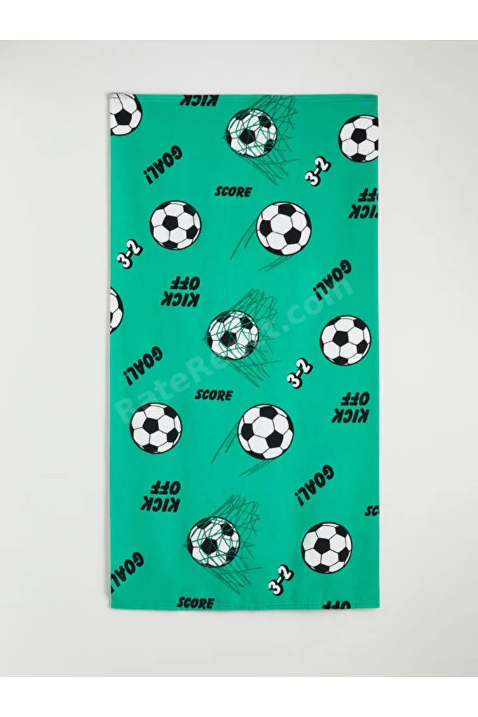 Shining Store'dan Işıltılı Seçimler Futbol Topu Baskılı Erkek Çocuk Plaj Havlusu