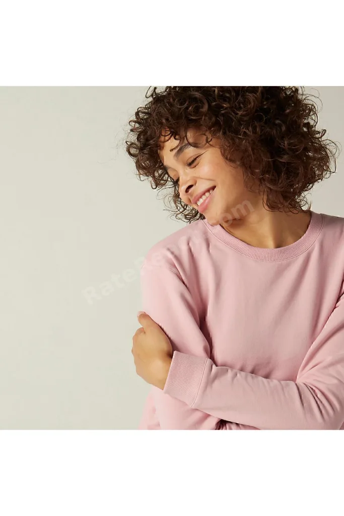 Kadın Pembe Sweatshirt 100 - Fitness