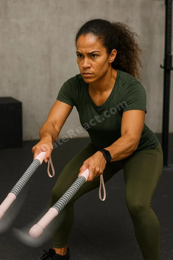 Cordless Battle Rope Fitness Çubuğu – Titreşimli Dalga Mekanizması – Kol, Omuz, Core Antrenmanı