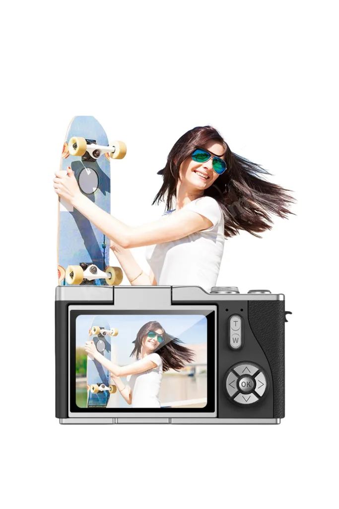 4K Dijital Kamera 48 MP 8X Zoom ve 180 Derece Flip Ekran Vlog Çekim Özellikli