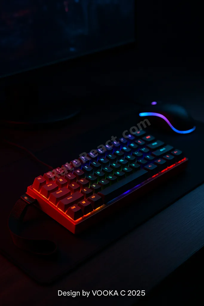 68 Tuş Red Switch RGB Mekanik Oyuncu Klavyesi – Hot Swapple, Renkli Aydınlatma Gaming Keyboard