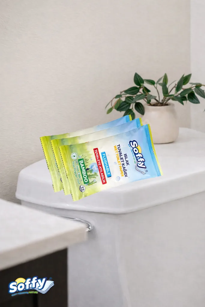 10*15 Paket Islak Tuvalet Kağıdı Klozete Atılabilen Flushable