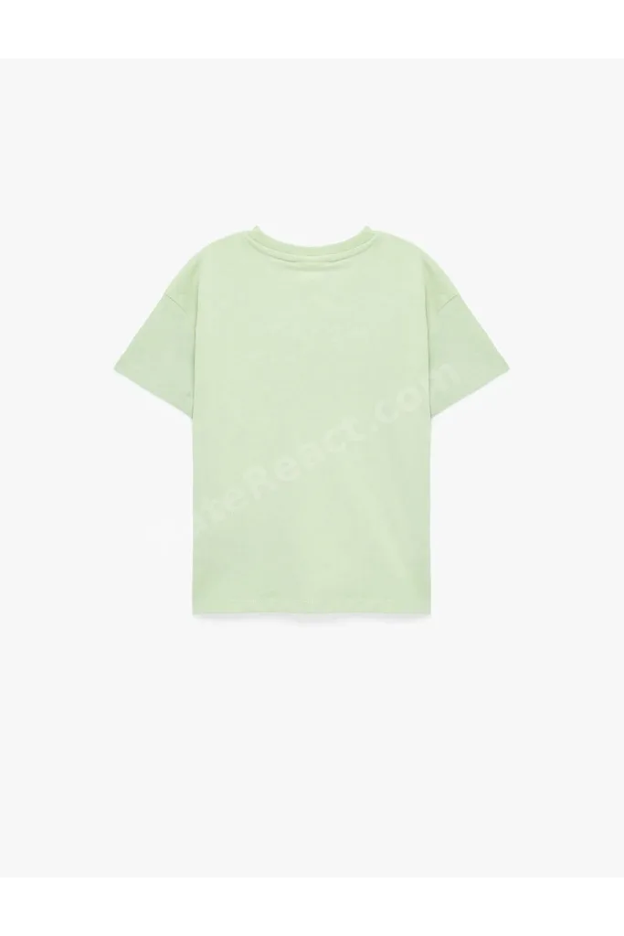 Nakış Detaylı Pamuklu Yeşil Erkek Bebek T-Shirt 6Smb10217Tk