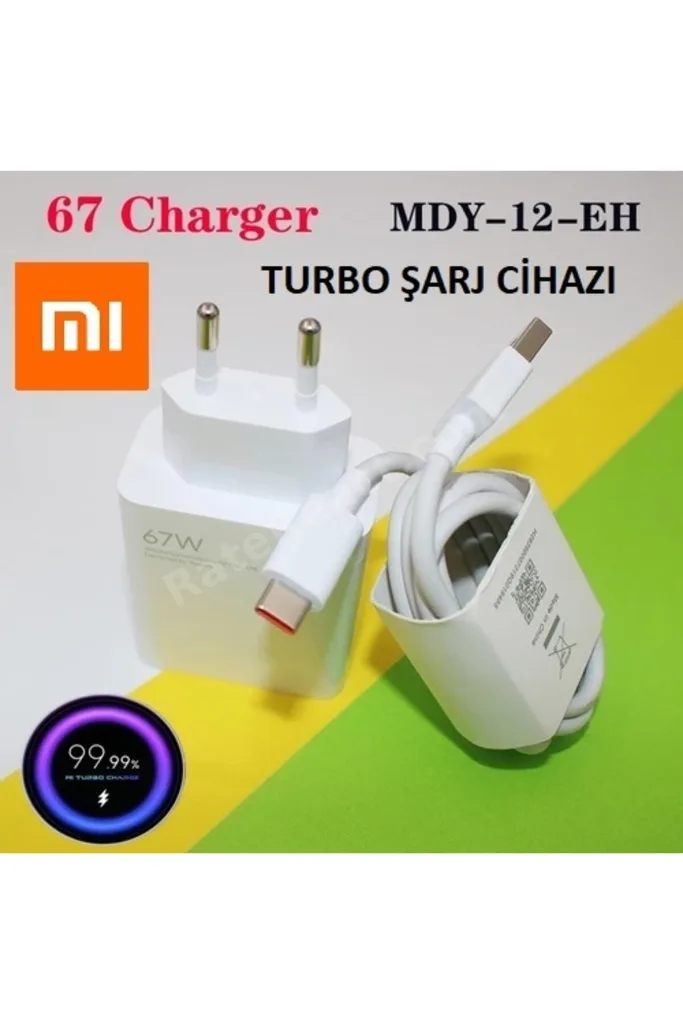 Day Xiaomi Mi 10 Pro 67 Watt Orjinal Turbo Şarj Cihazı Redmi Mi 6a Type-c Data Kablo + Myd-12-eh