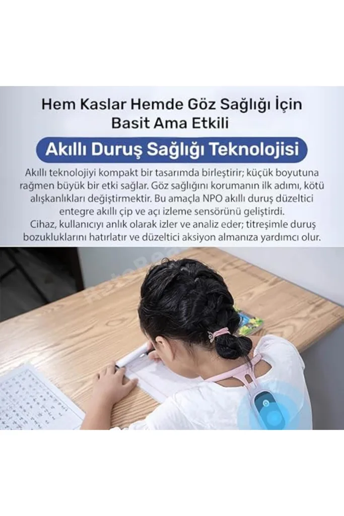 OHBE EXPRESS NPO Şarjlı Titreşimli Otomatik Hatrlatıcı,Kamburluk Giderici Ergonomik Akıllı Duruş Düz