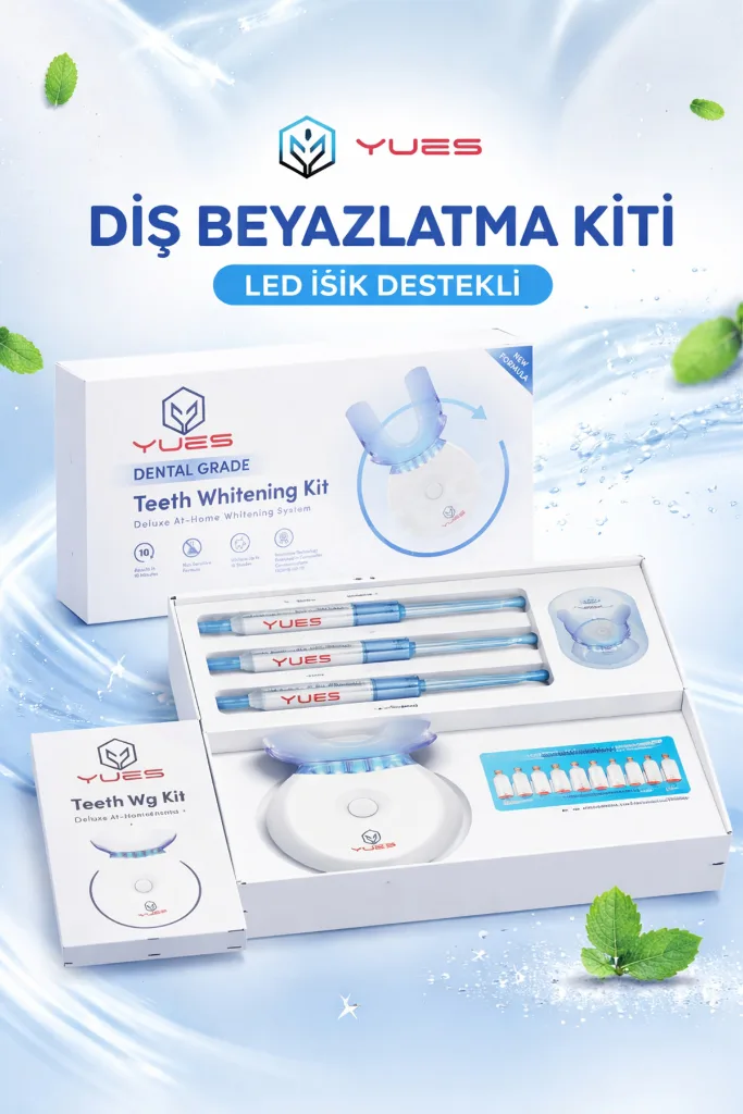 Diş Beyazlatıcı Set 5 LED Işıklı Diş Beyazlatma Kiti 3x3 ml Jel Kalem