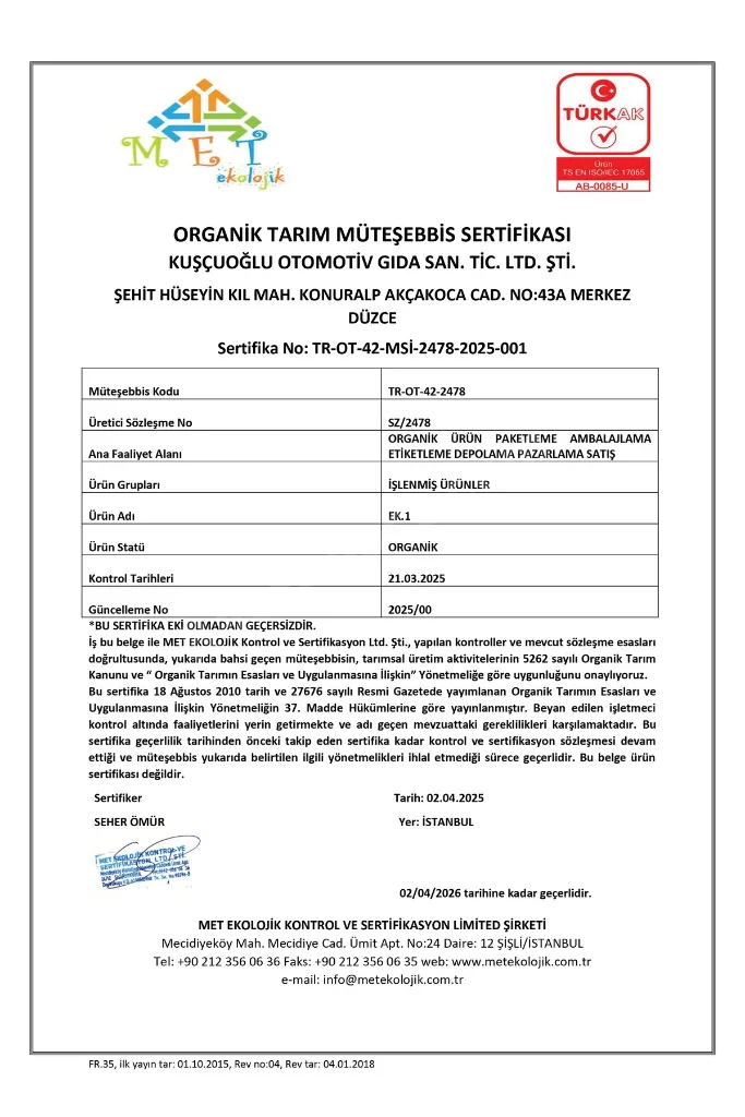 Organik Tam Buğday Unu 1 Kg Atalık Yerli