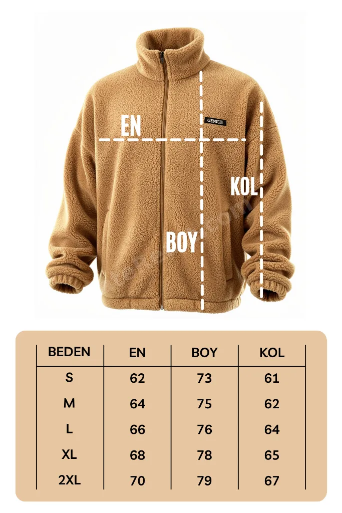 Oversize Peluş Sweatshirt Erkek Polar Sweatshirt Erkek Sweatshirt OVERSIZE-PELUSS