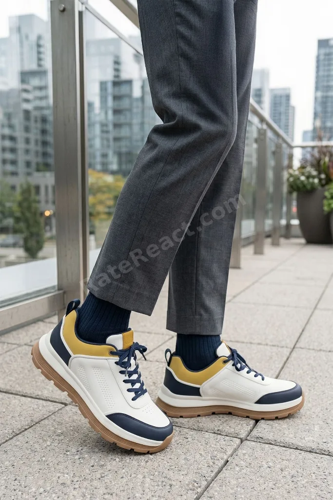 Rahat Beyaz Bağcıklı Günlük Spor Ayakkabı Erkek Sneaker Konforlu Şık Casual Ayakkabı