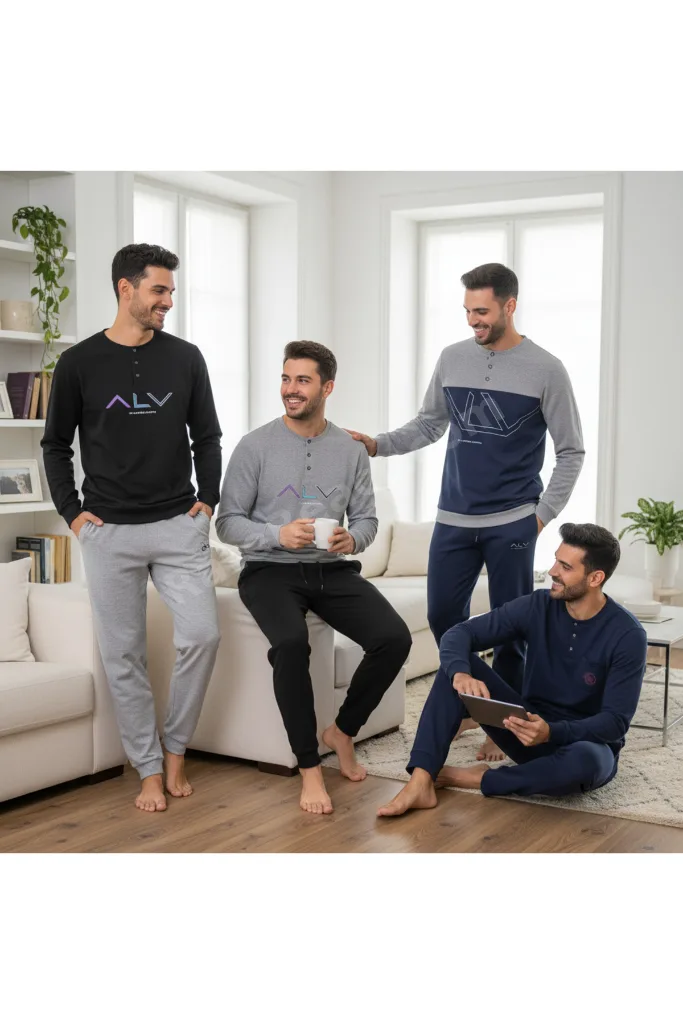 Erkek Pamuklu Bohçalık Ve Çeyizlik 4 Adet 2'li Pijama Takımı BB2483