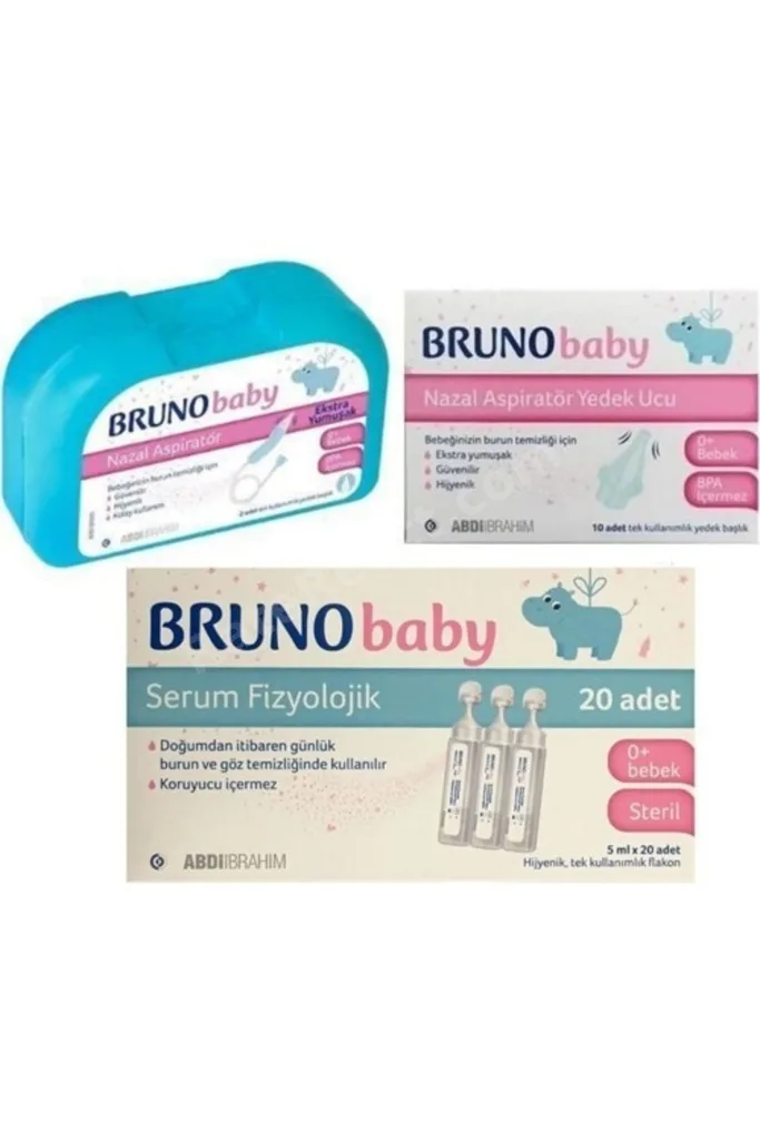 Serum Fizyolojik 20 Flakon Bruno Nazal Aspiratör Yedek Uç Bruno Nazal Aspiratör