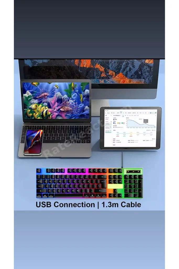 3111 Bajeal Işıklı Q Klavye - Mouse - Rgb Aydınlatmalı Türkçe Klavye- Oyuncu Klavyesi