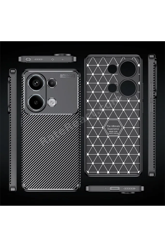 Xiaomi Poco X8 Pro Max Uyumlu Kılıf Kamera Çıkıntılı Karbon Desenli Renk Atmaz Koruyucu Negro Kapak