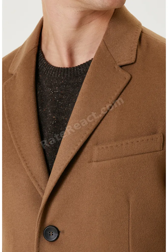 Camel Kaşmir Karışımlı Palto