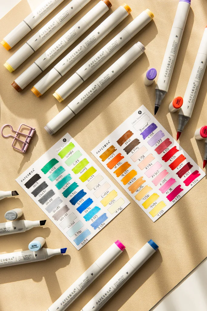 48’li Çift Uçlu Alkol Bazlı Marker Kalem Seti – Brush + Chisel
