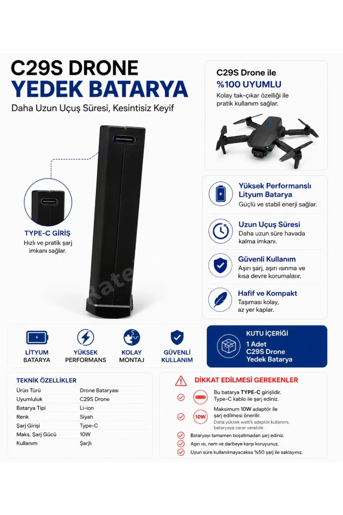 C29S Drone Yedek Batarya | Drone Pili