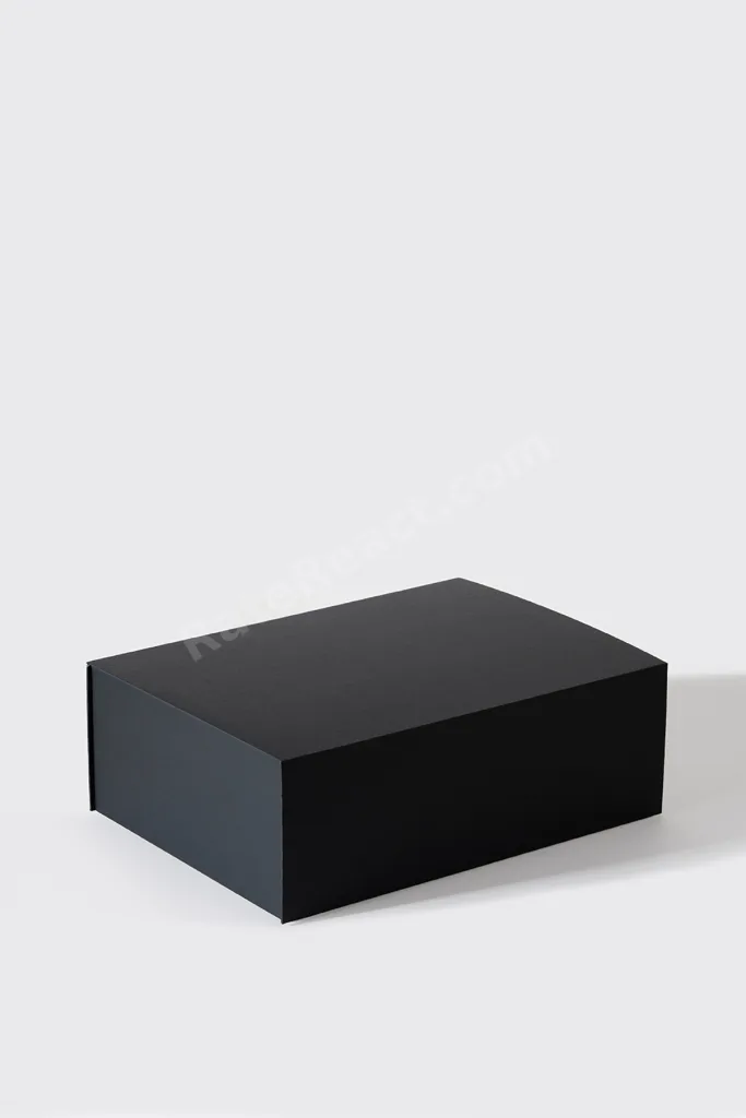 35x25x12 cm Siyah Mıknatıslı Sert Mukavva Kutu