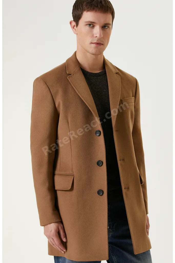 Camel Kaşmir Karışımlı Palto