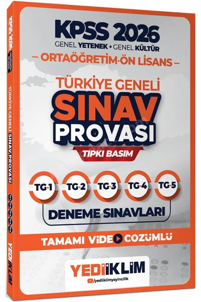 2026 KPSS Ortaöğretim Ön Lisans GY-GK Türkiye Geneli Sınav Provası Tıpkı Basım Deneme Sınavları Tamamı Video Çözümlü