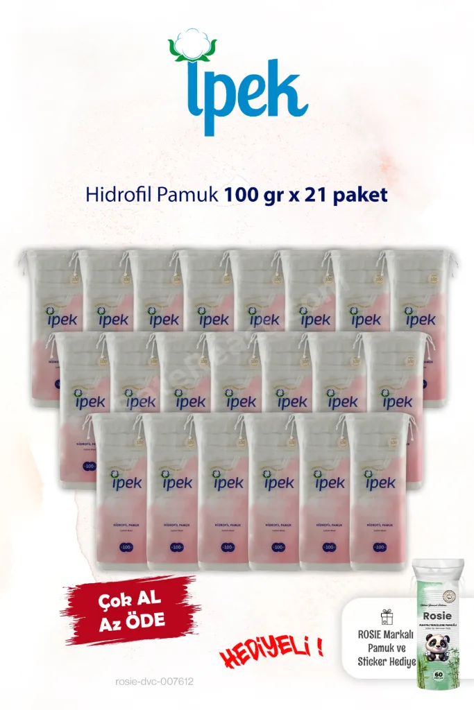 21 Paket x 100 gr. Hidrofil Pamuk ve ROSIE