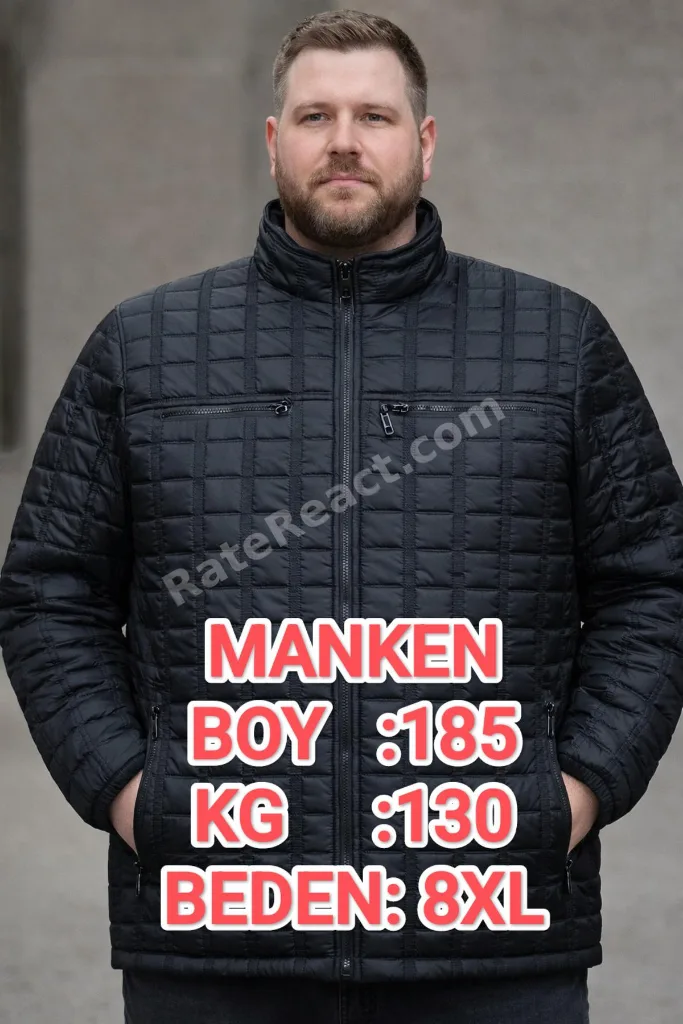 BÜYÜK BEDEN ERKEK KAPİTONE MONT,KABAN 4,5,6,7,8XL.