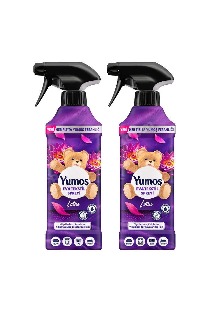 Yumoş Ev veTekstil Spreyi Lotus Yıkanması Zor Eşyalar İçin 450 ml x2