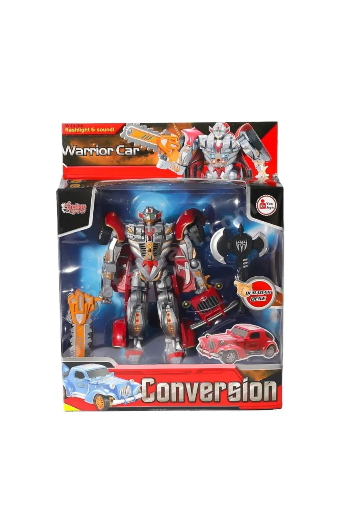 HW-668-1-2 Işıklı Dönüşebilen Robot Araba -Vardem