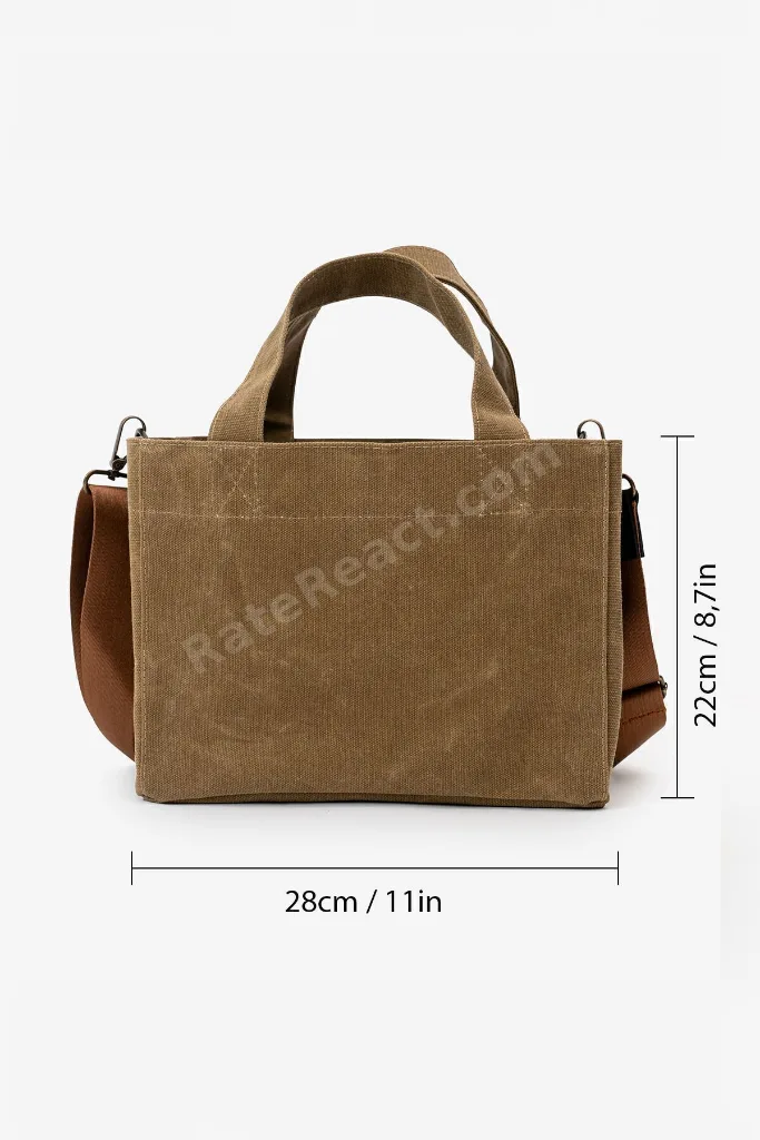 Kanvas Askılı Günlük Kullanım Omuz Ve El Çantası Tote Bag - Sert Kumaş