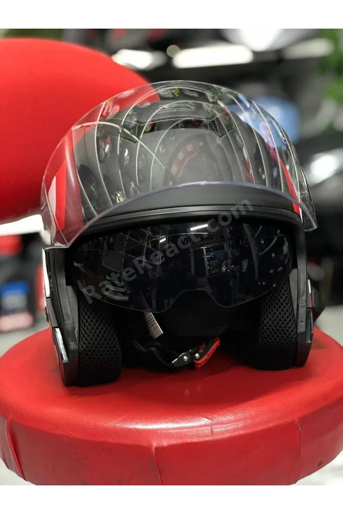 Bluetooth İnterkom Destekli Güneş Gözlüklü Açık Kask - Yazlık Motorcu Kaskı